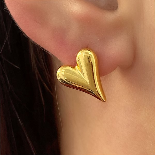 BRINCO CORAÇÃO LISO P DOURADO AÇO 316L⭐️