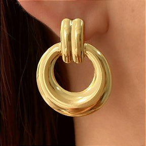 COLAR FITA FINA CÍRCULO ZIRCÔNIAS DOURADO AÇO 316L⭐️