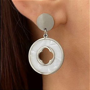 BRINCO CORAÇÃO BORDA LISA MADREPÉROLA DOURADO AÇO 316L⭐️