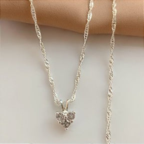 COLAR CORAÇÃO PEDRAS ZIRCÔNIAS FORMATOS FOLHEADO A OURO 18K⭐️