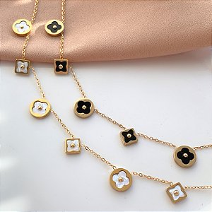 BRINCO ARGOLINHA PINGENTE TREVO RESINADO DOURADO AÇO 316L⭐️