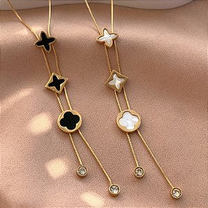 BRINCO ARGOLINHA PINGENTE TREVO RESINADO DOURADO AÇO 316L⭐️