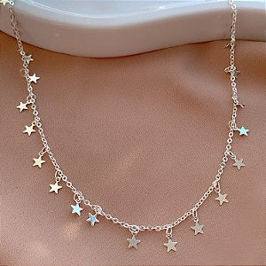 COLAR ESTRELA ZIRCÔNIA FOLHEADO A PRATA⭐️