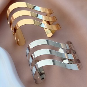 PULSEIRA / BRACELETE FIOS ONDULADOS ESTREITOS BIJU